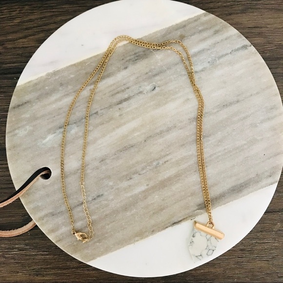 *2/$15* White Marble Stone Necklace ❣️ - Picture 1 of 2